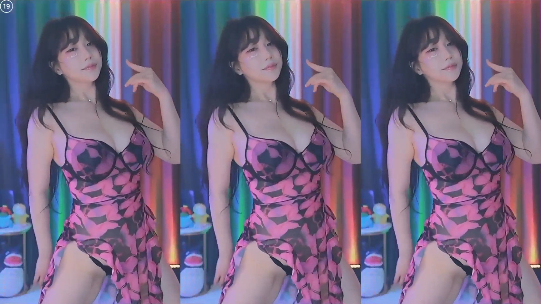 그릴래영（eunyoung1238）250504 옆트임 원피스 검정색 끈팬티 노출