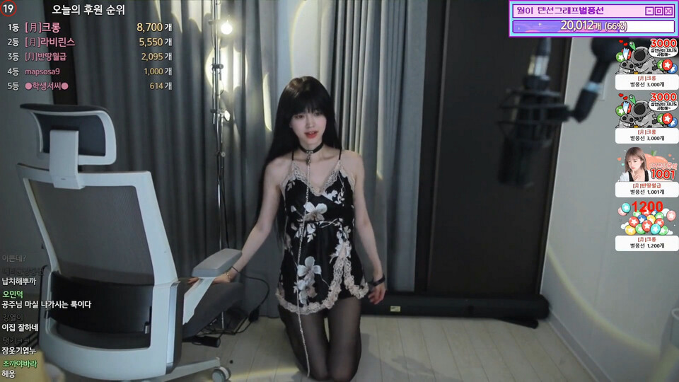 문월（moonwol0614）개섹시한 찢어진 검정스타킹 ㅁ월 목초커