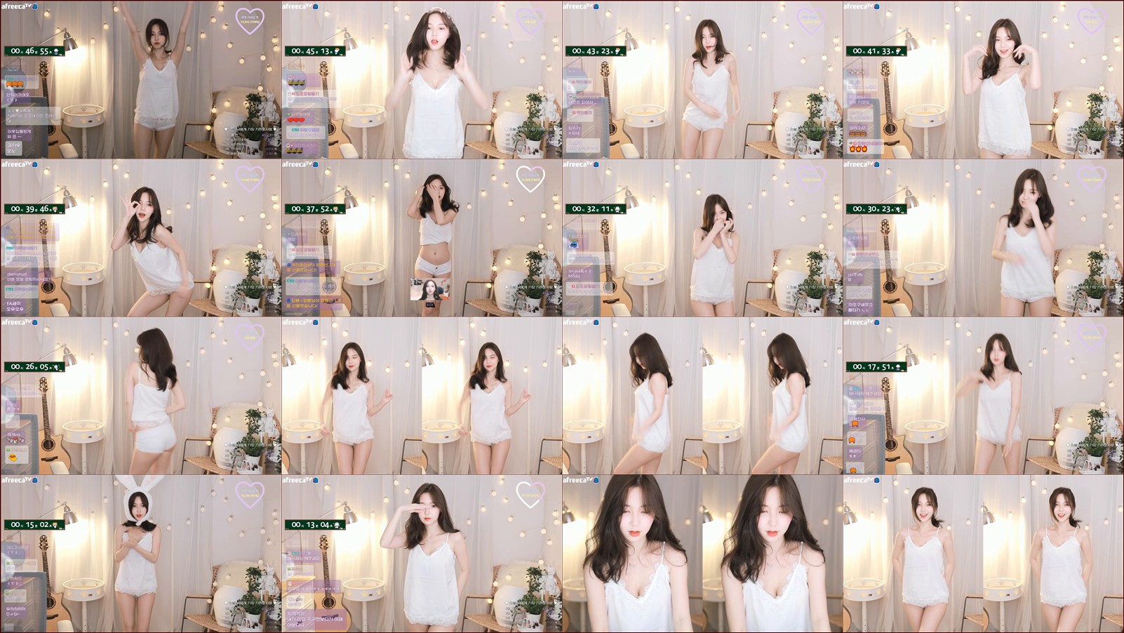 화정♥（030b1004）짧은 흰반바지 빽바지 댄스 리액션 3v